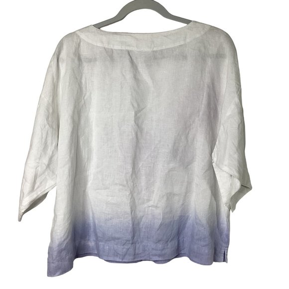 J. Jill Pure Jill Linen Watercolor Flower Floral Flowy Shirt - Size X-Small - Picture 5 of 6